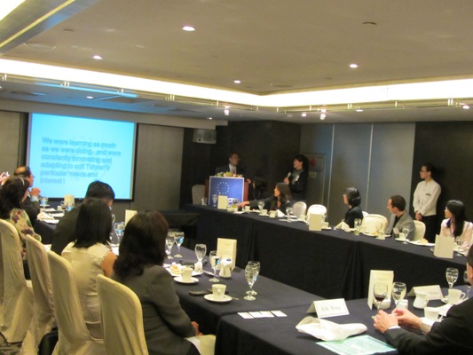 On May 4 2012, Director General Chou gave a speech at special lunch arranged by the European Chamber of Commerce Taipei. In the speech, Chou gave an overview of the objectives, structure and functioning of AAC and listened to ECCT member's suggestions.